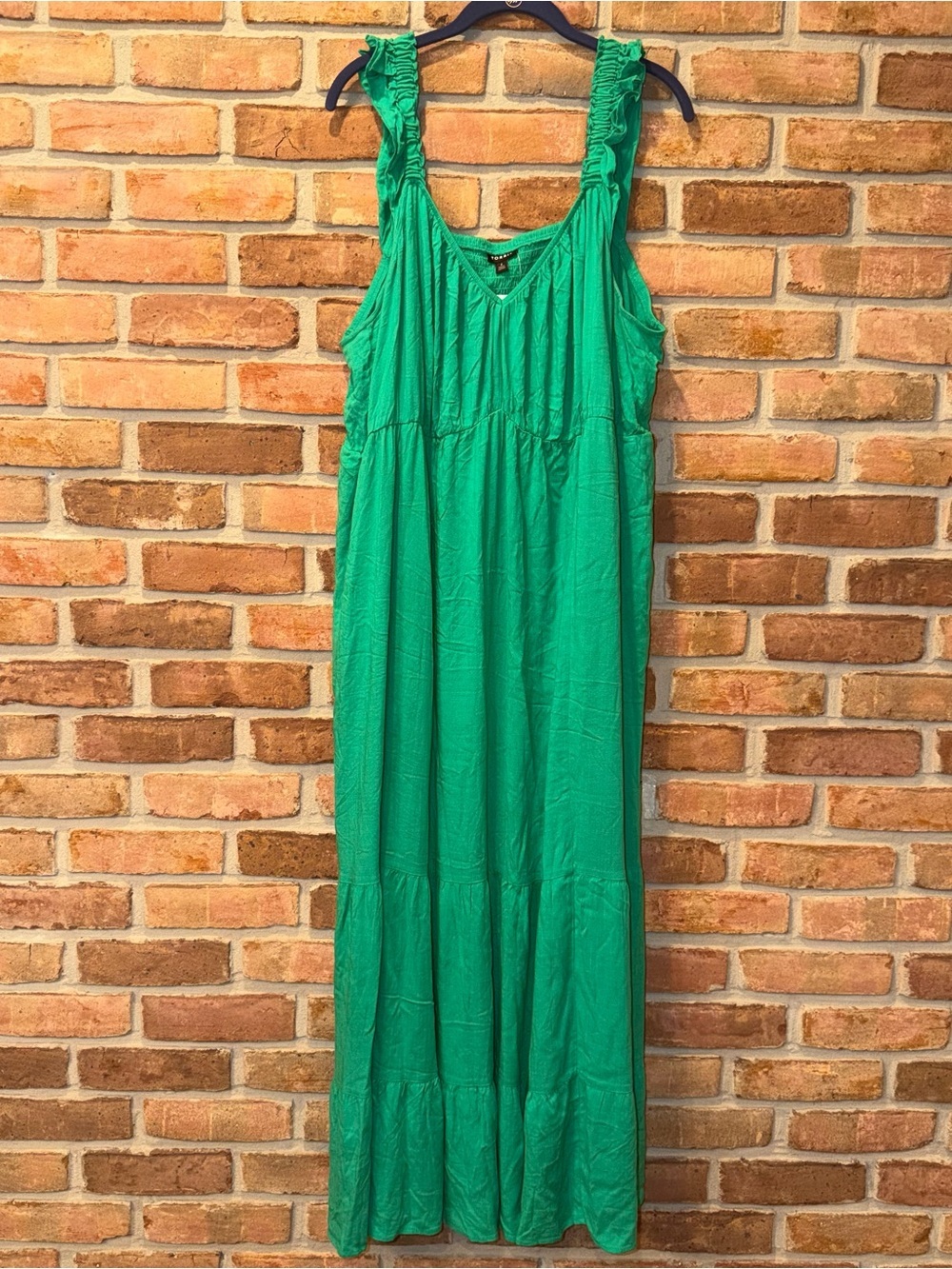 Maxi Rayon Slub Ruffle Strap Tiered Dress – Women’s Size 26/4X – NWT With Flaws